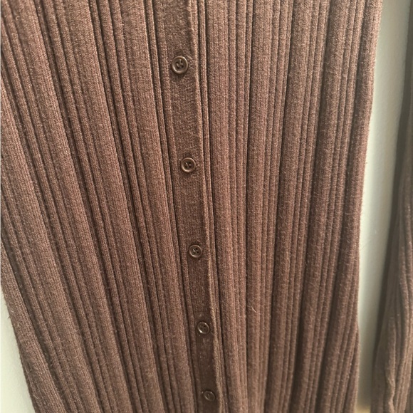 Z Supply Chocolate Long Sleeve Ribbed Dress - Picture 3 of 3